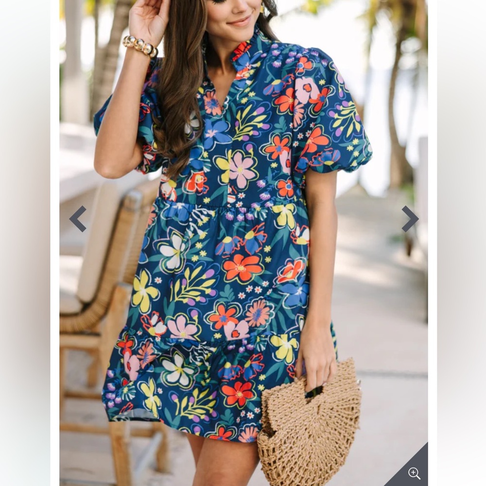 THML Colorful Floral Mini Dress